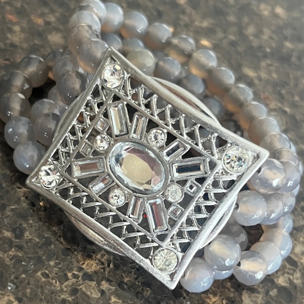 Elegant Lia Sophia Silver Beaded Bracelet